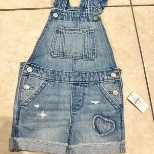 Gap Denim Blue Kids Overalls with Heart Patch